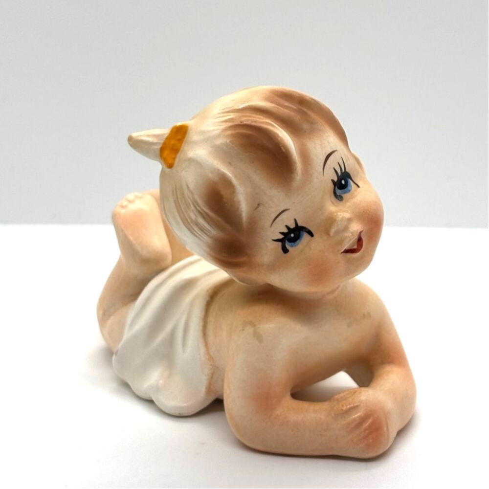 Vintage 1960's Napco Bisque Porcelain Baby Figurine, C4909-S